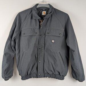 Carhartt J70 Canvas Work Jacket Mens XL Gray Quilt Lined